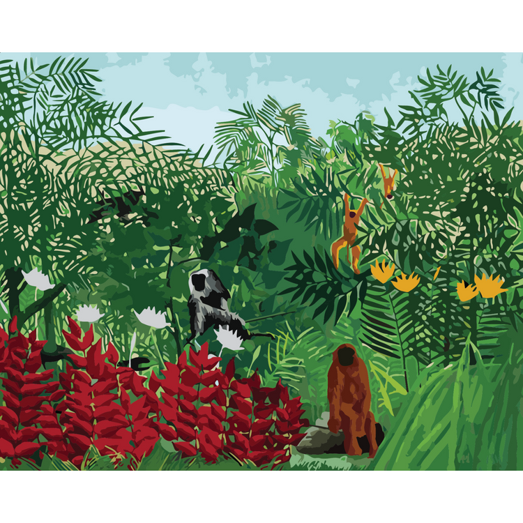 Forêt tropicale avec singes, d'Henri Rousseau