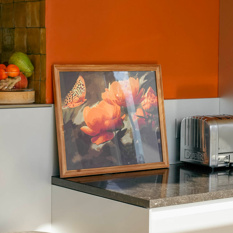 Peach Butterfly in the Summer