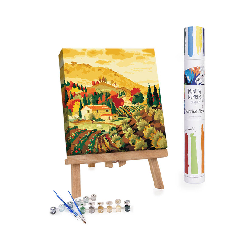 Autumn field in Italy painting kit