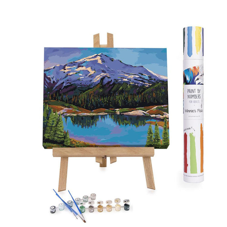 Paint By Numbers Adults Mountains reflecting in the river