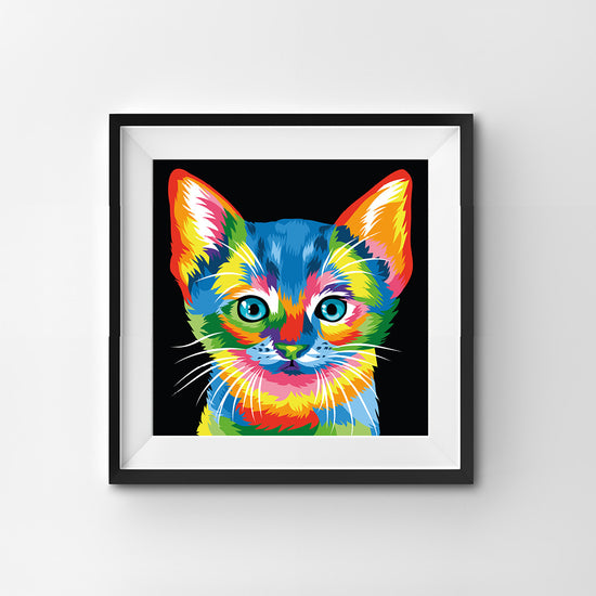 Abstract cat paint by numbers