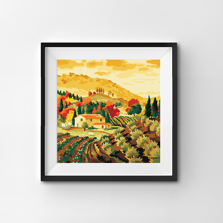Farm in tuscany paint by numbers for adults