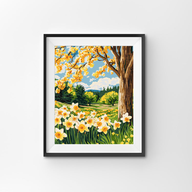 Lively daffodil scene