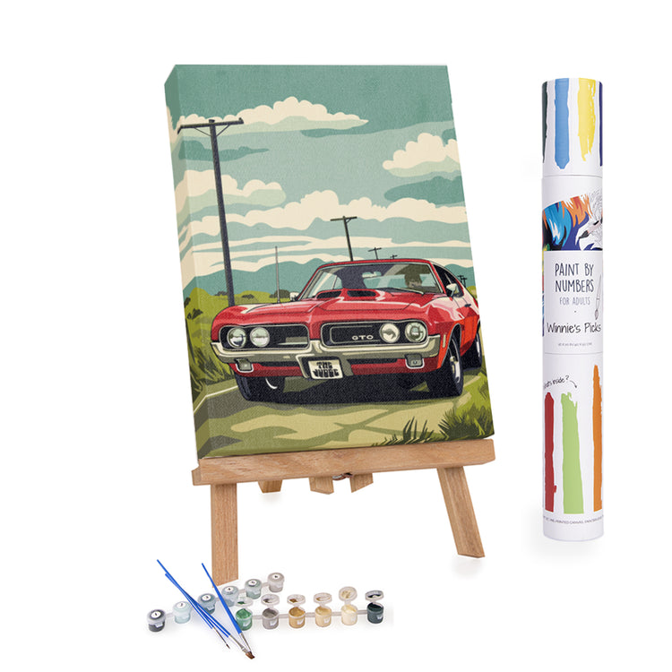 Pontiac GTO 1969 paint by numbers easel