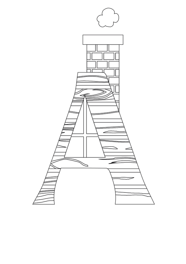 Lettre "A" gratuite à peindre