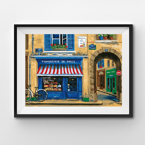 Painting By Number Shop in France with a Bicycle