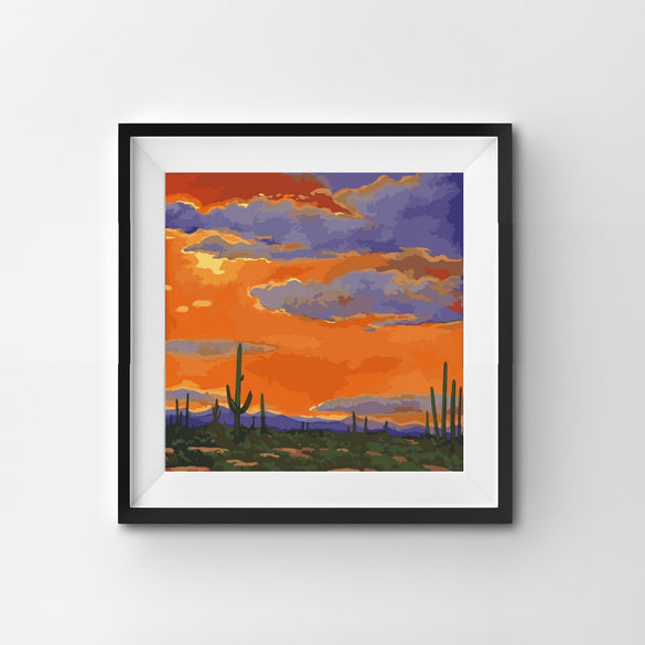 Painting By Number Sun Setting in the West
