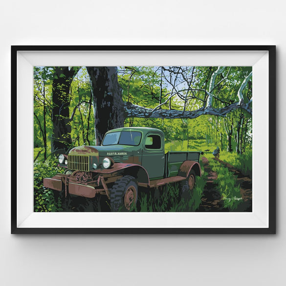 Painting By Number Power Wagon parked in the wild