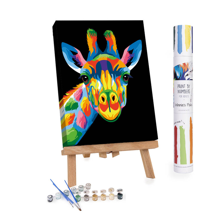 Abstract colorful giraffe paint by numbers