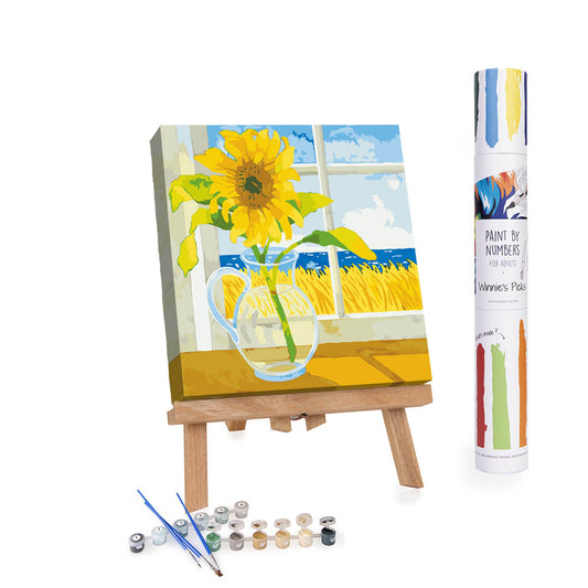 sunflower in a vase paint by numbers