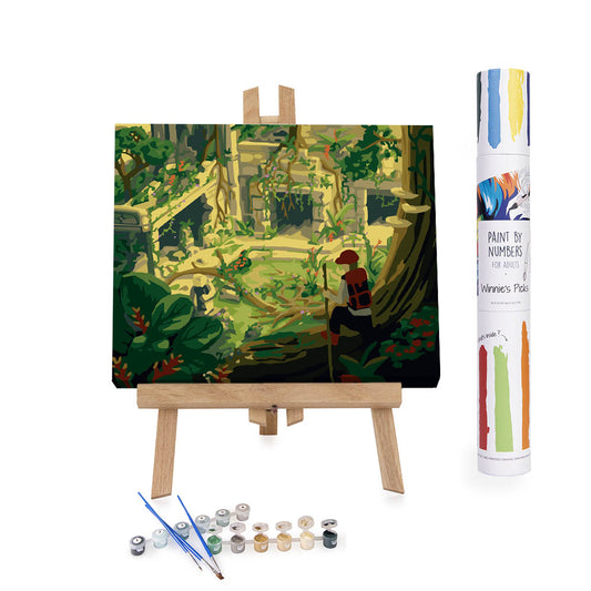 Temple in the jungle paint by numbers