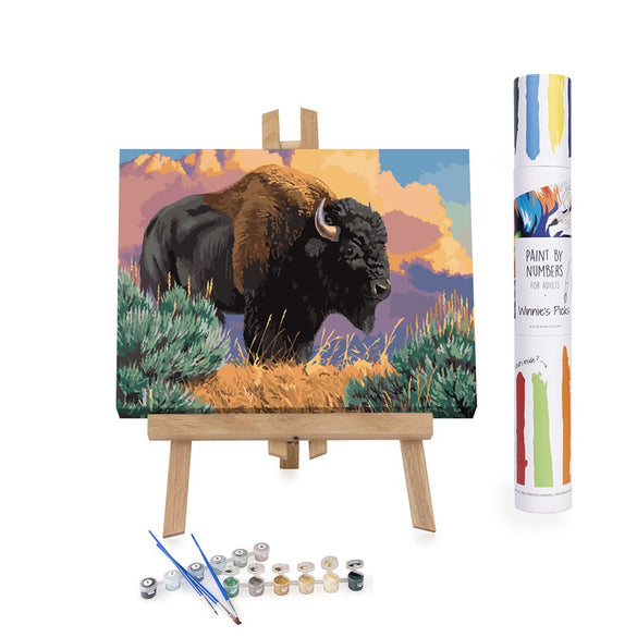Bison in Yellowstone paint by numbers