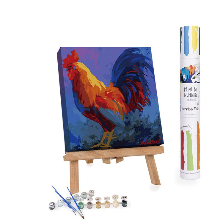 Colorful Cock Portrait paint by numbers