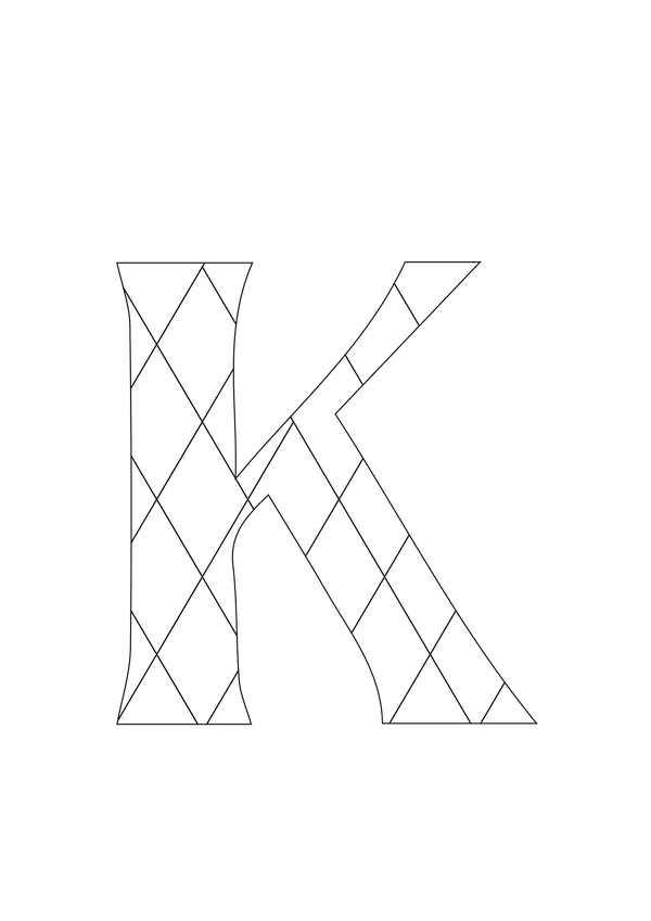 Lettre "K" gratuite à peindre