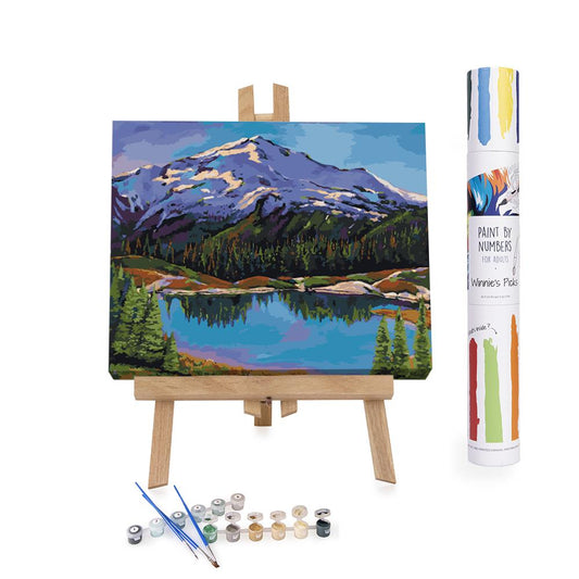Paint By Numbers Adults Mountains reflecting in the river