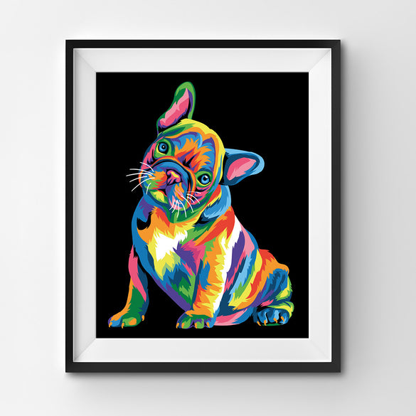 Pop art dog portrait painting