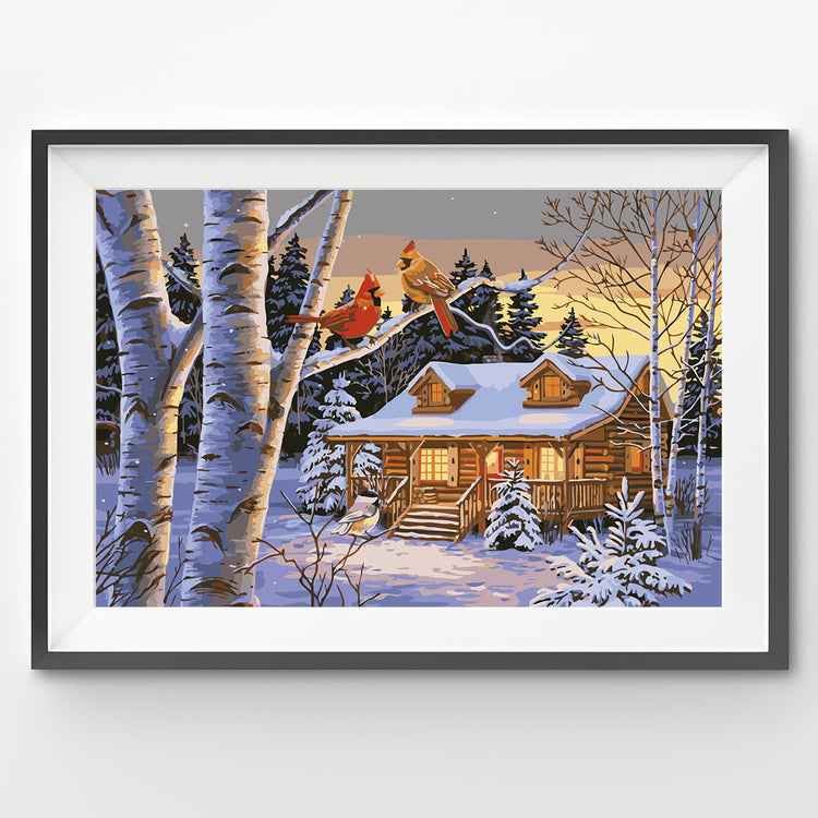 Log cabin painting by number