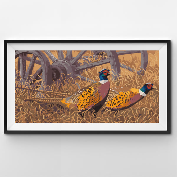 Pheasants in the Grass