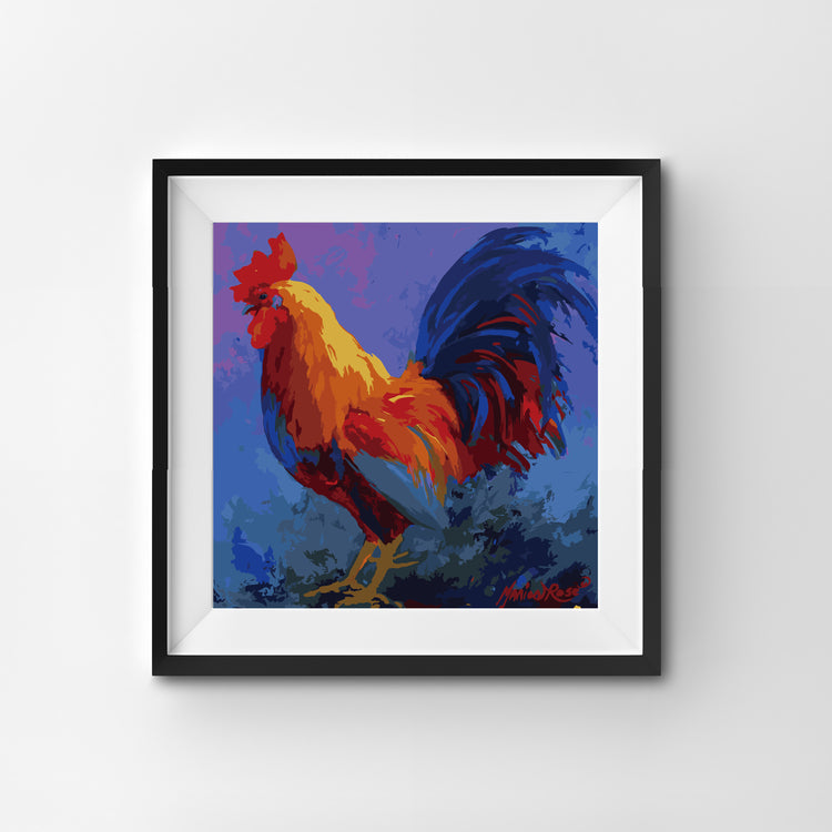 Rooster realistic close-up painting by numbers
