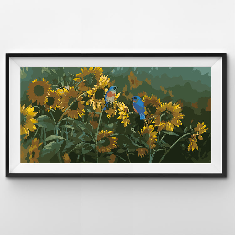 Birds and Sunflowers