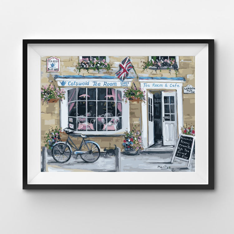 Engish tearoom storefront painting by numbers