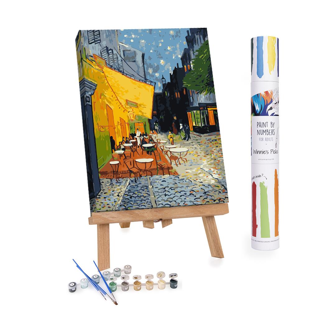 Paint By Number Kit for Adults - Cafe Terrace at Night by Van Gogh
