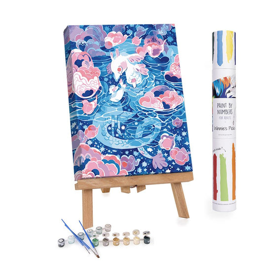 LET'S PAINT LET'S Paint by Number for Adults Framed with Easel