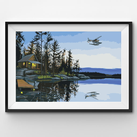 Painting By Number Plane in Blue Sky in the woods